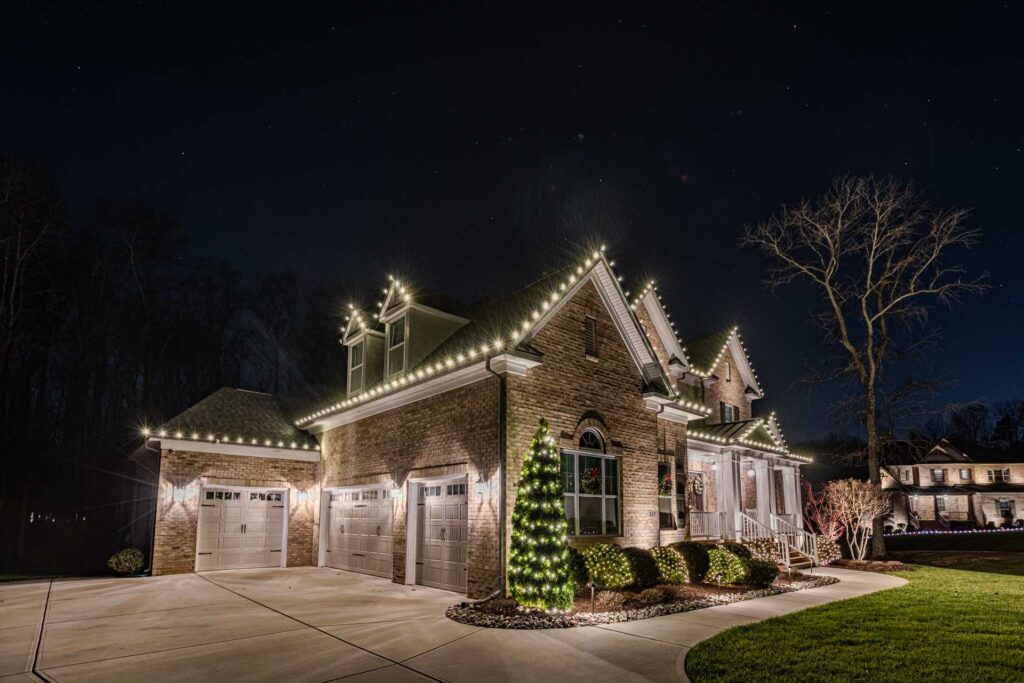 Residential Christmas Light Installation Across Lake Lanier